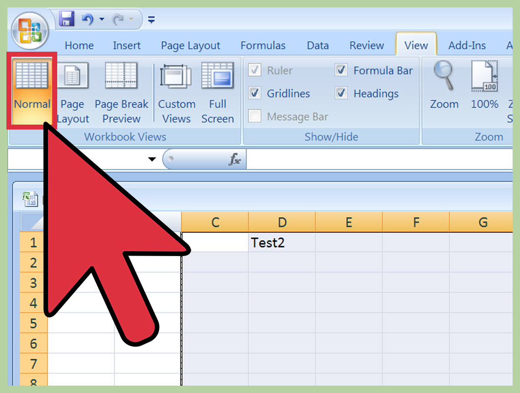 How to hide page breaks excel